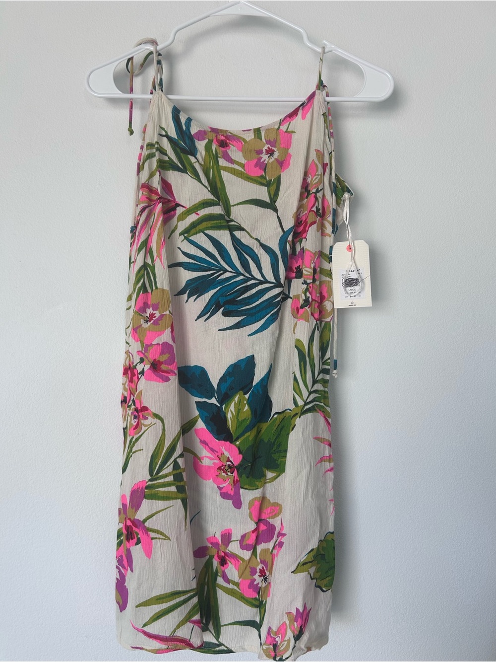 NWT Billabong Night Twist Tropical Floral Mini Dress Size L